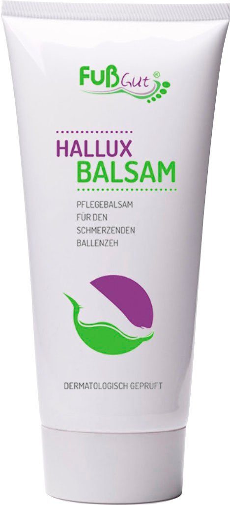 Fußgut Fußcreme Hallux Balsam mit natürlichen Inhaltsstoffen, pflegt und erfrischt, wirkt kühlend, fettet nicht, für den schmerzenden Ballenzeh