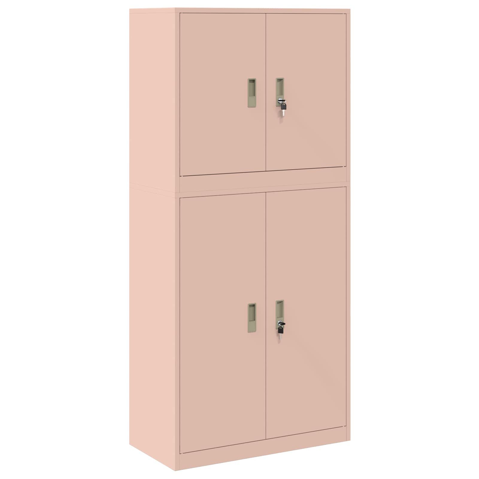 vidaXL Aktenschrank Aufbewahrungsschrank 2 stk. Rosa 80 x 40 x 175 cm Stahl (2-St)