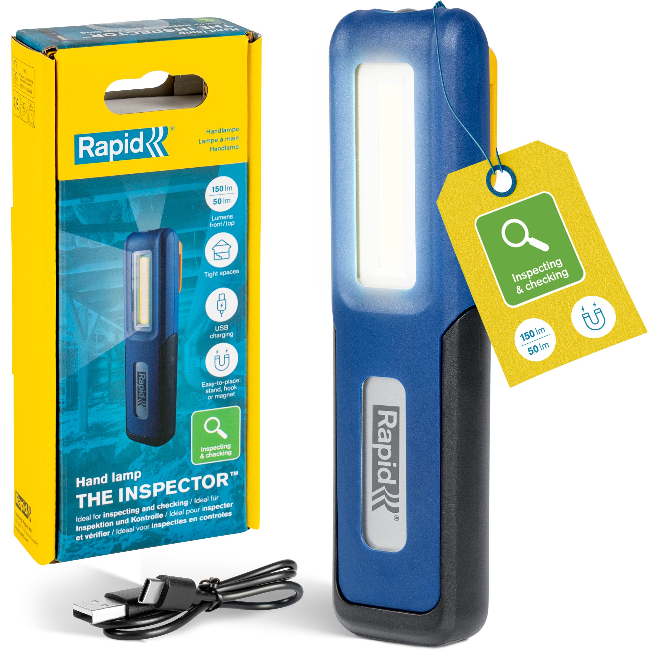 Rapid Arbeitslicht The Inspector Akku-Arbeitslampe LED Magnet Taschenlampe USB-C 5001732