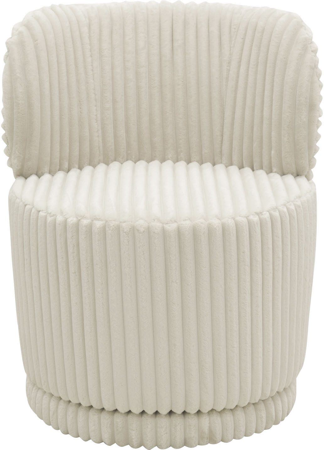 DOMO collection Sessel Ypres Loungesessel inkl. 360* Drehfunktion, Minimalistisches Design, Cord, creme