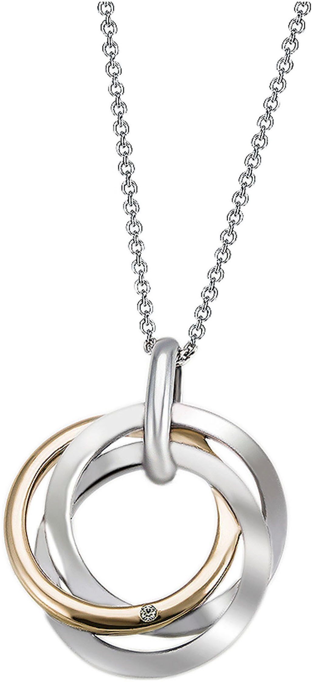 Firetti Kette mit Anhänger Schmuck Geschenk Silber 925 Halsschmuck Halskette Ring verschlungen, mit Zirkonia (synth)