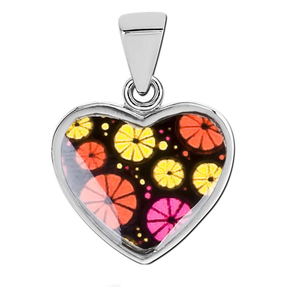 viva-adorno Herzanhänger Kettenanhänger Edelstahl mit buntem günstig online kaufen