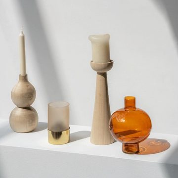 Urban Nature Culture Dekovase Vase Recycled Glass Round Golden oak