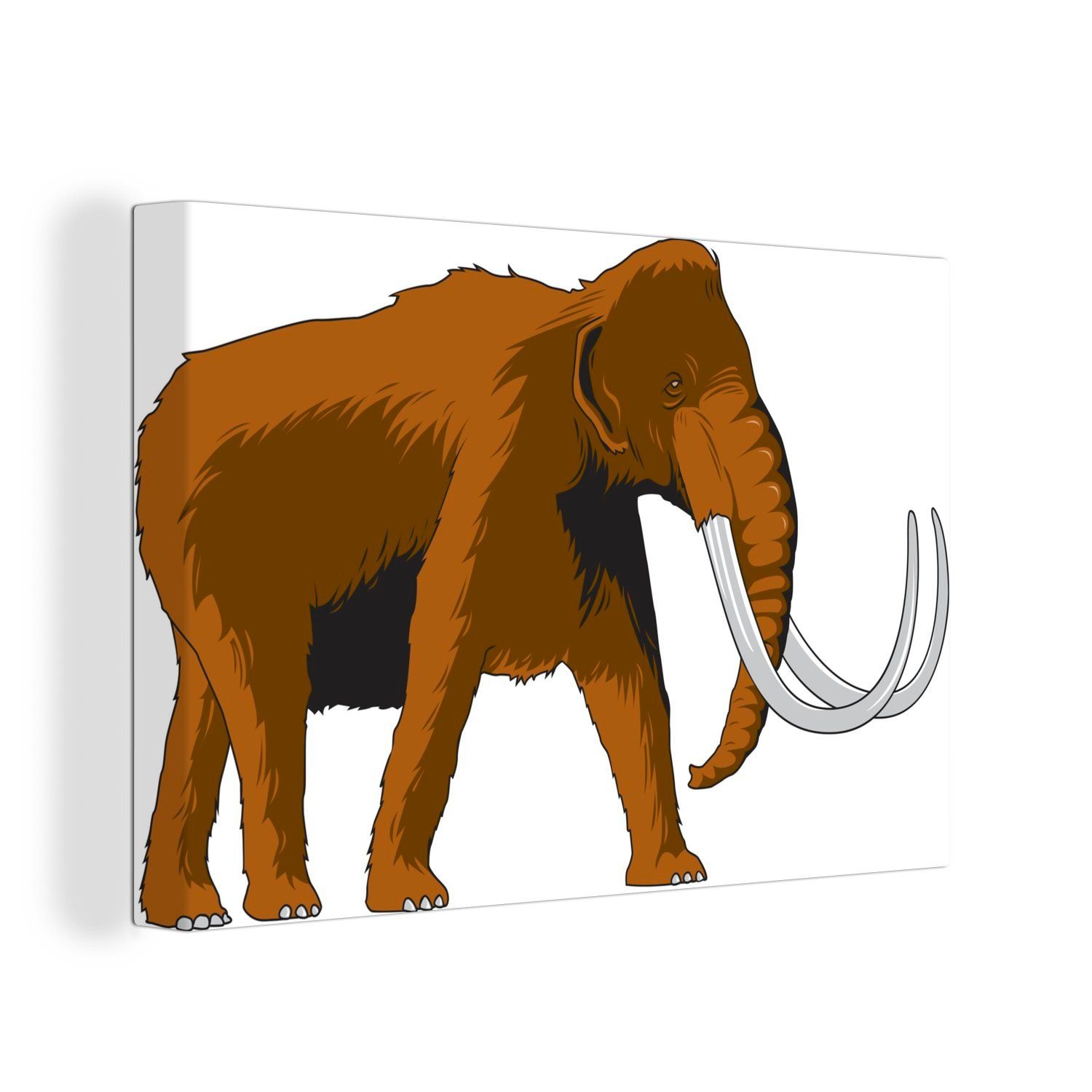 OneMillionCanvasses® Leinwandbild Illustration eines Mammuts, (1 St), Wandbild Leinwandbilder, Aufhängefertig, Wanddeko, 30x20 cm