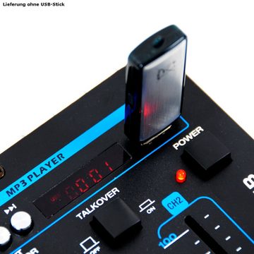 etc-shop Lautsprecher (PA Party Musikanlage Boxen 2400W Verstärker Endstufe USB MP3 Mischpult)