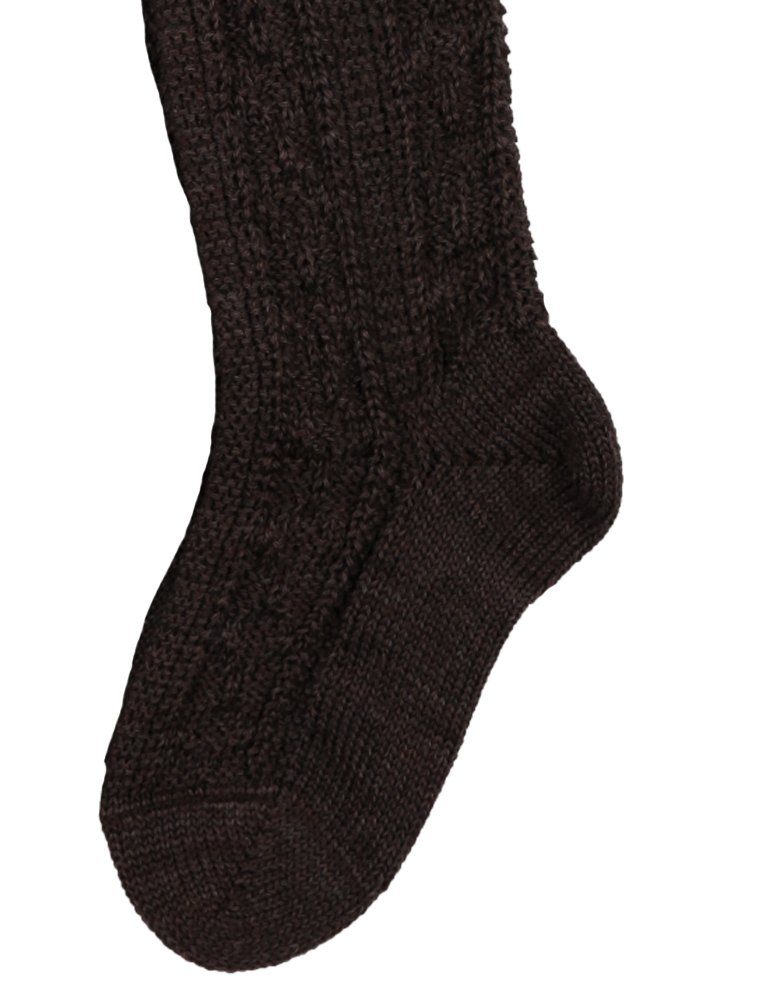 Isar-Trachten Kniestrümpfe Jungen Socken mit Zopfmuster, Braun / Grün