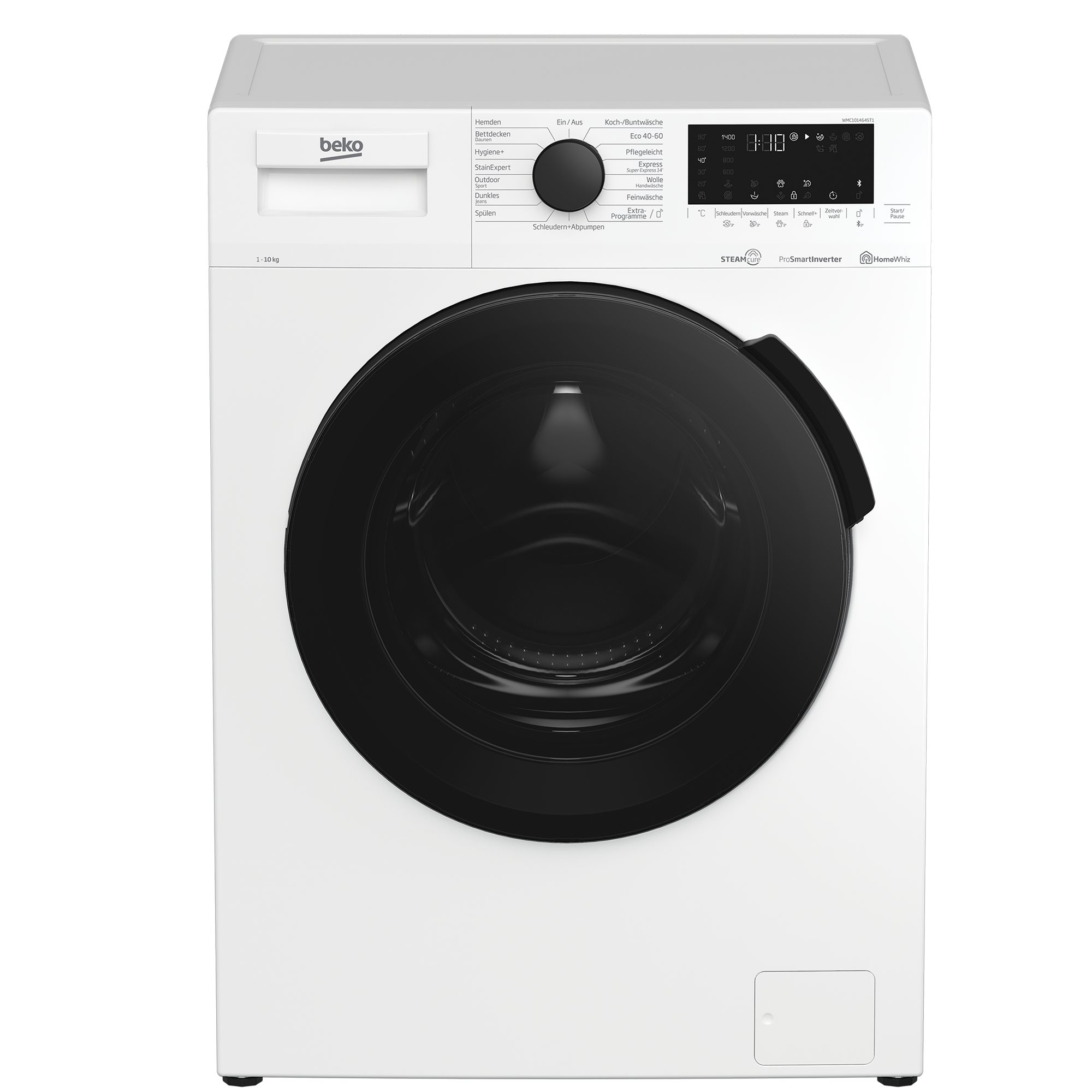 BEKO Waschmaschine WMC101464ST1, 10 kg, 1400 U/min, AddXtra, Dampffunktion, Bluetooth HomeWiz, 15+6 Programme
