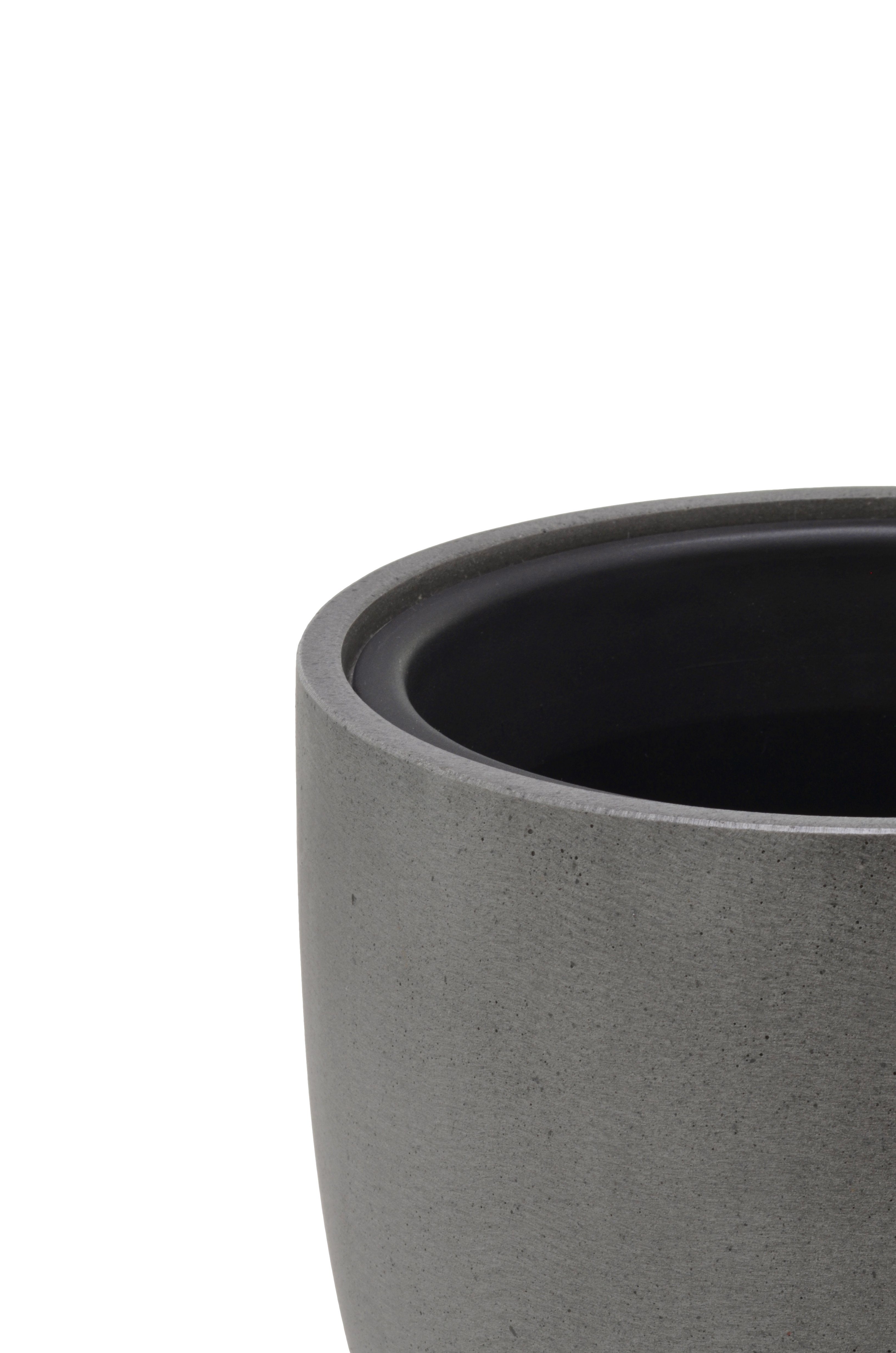 Flingora Pflanzkübel Dao, mit Einsatz - Fiberglas - Indoor & Outdoor - Staubgrau - Ø 30 cm