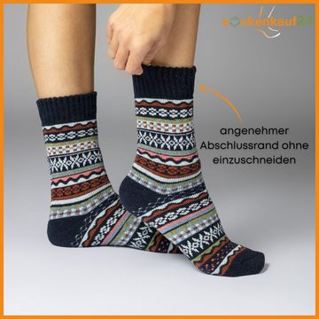 sockenkauf24 Thermosocken 5 Paar Damen & Herren dicke warme Wollsocken Innenfrottee Wintersocken WP