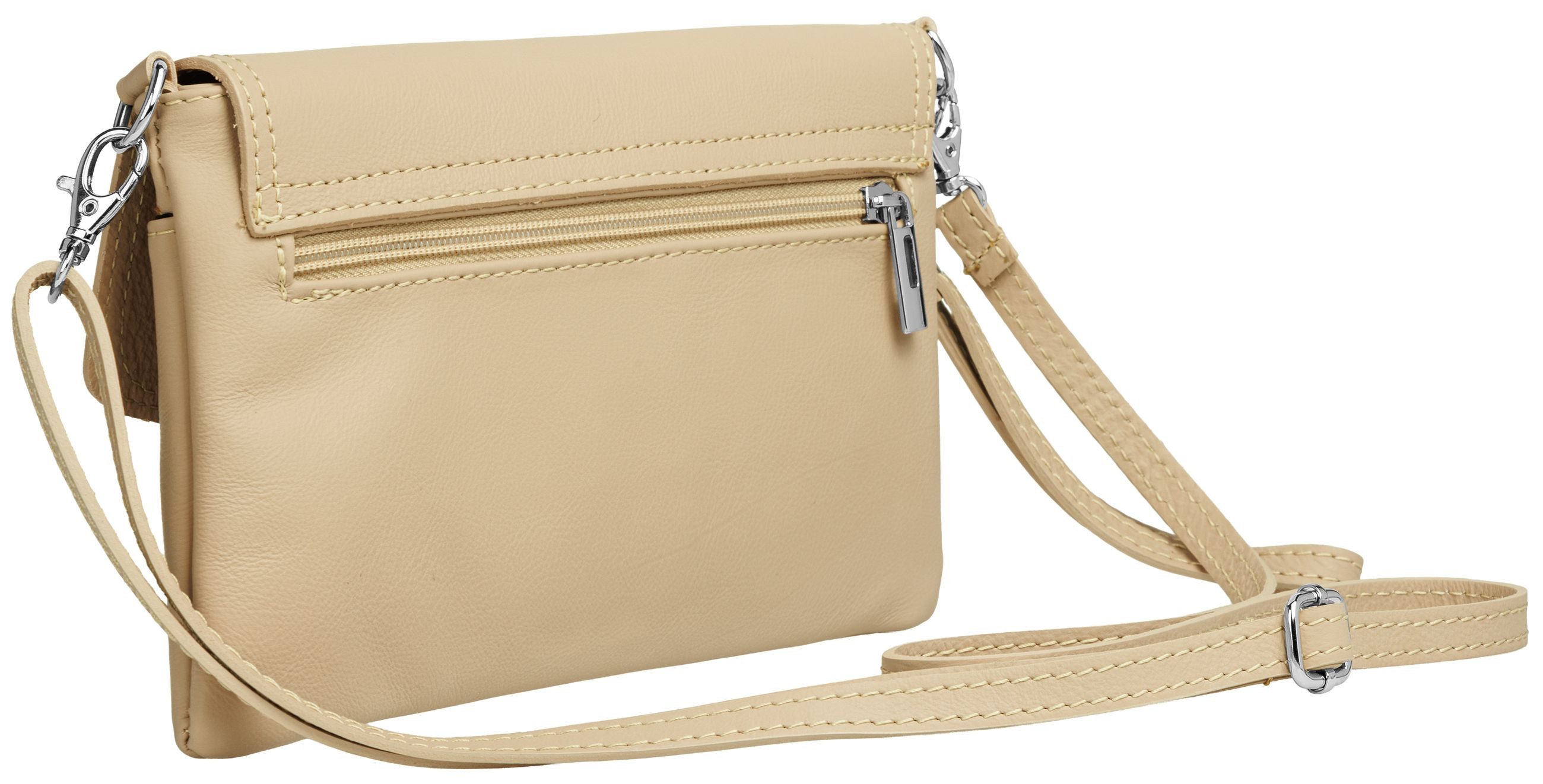 Caspar Clutch Abendtasche Leder Damen Umhängetasche - PREMIUM LINE - Modell No.322, aus 100% gewaschenem Echtleder aus Italien - samtig weich & nachhaltig