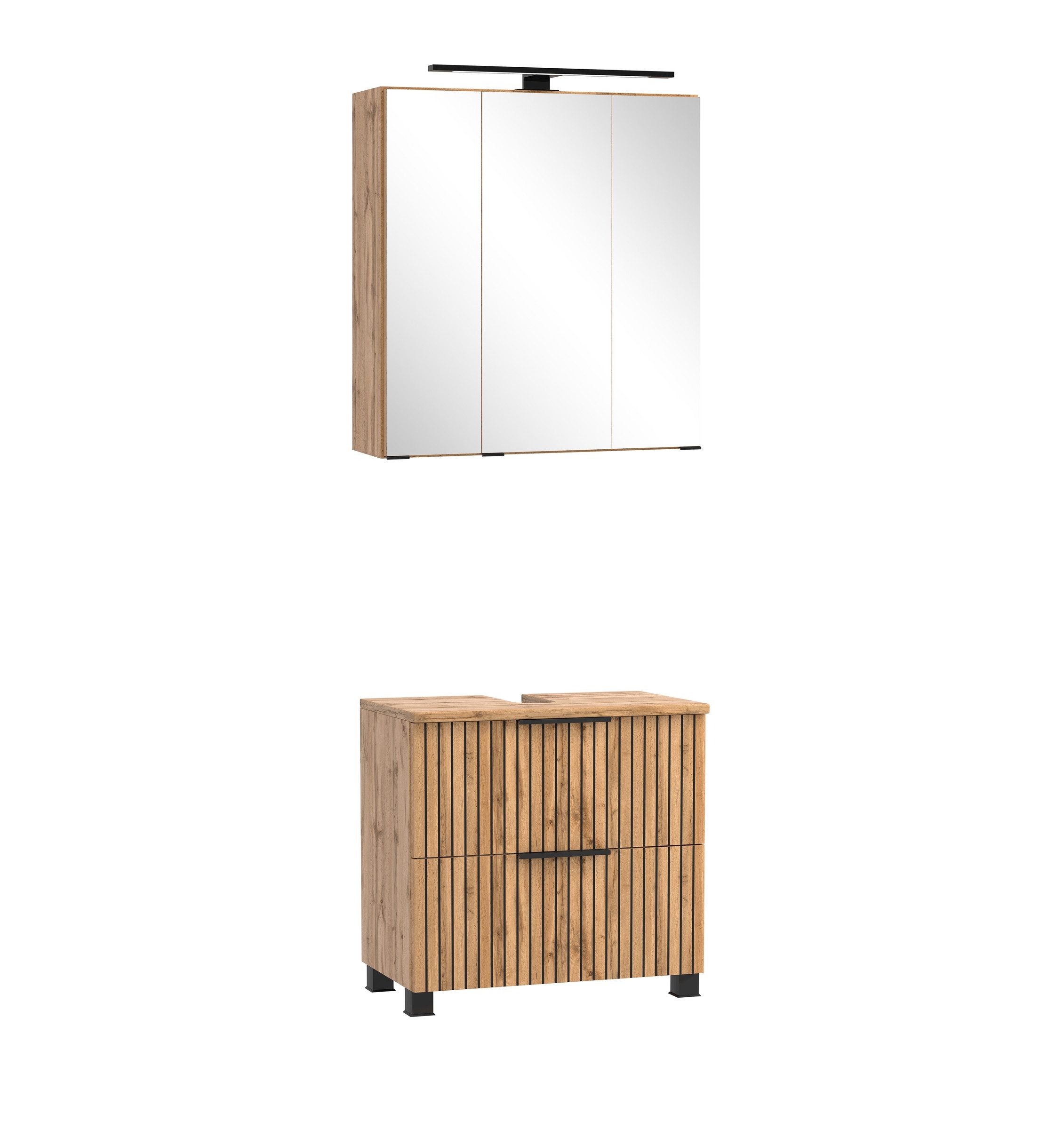 HELD MÖBEL Badmöbel-Set (2-tlg) in Wotaneiche - 60x35cm (BxT), (2-tlg)