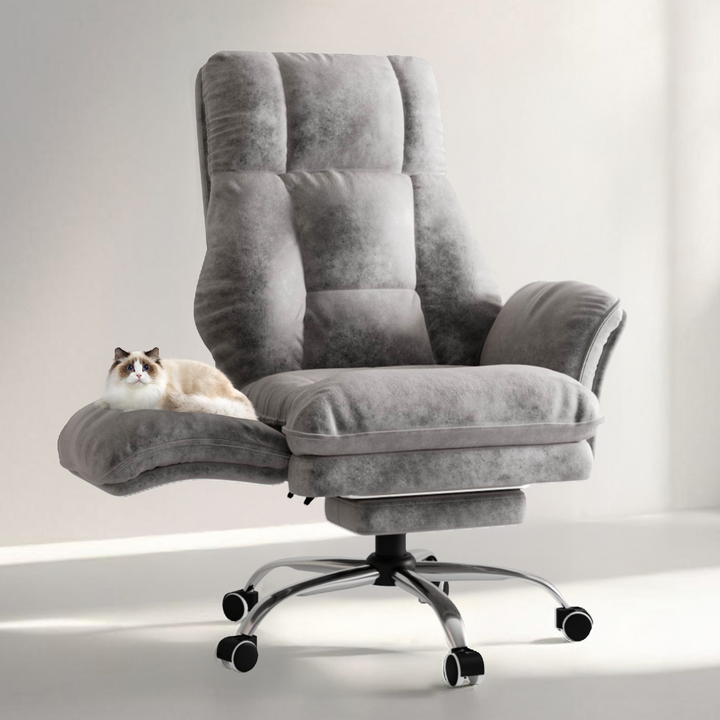 Patbrela Drehstuhl Bürostuhl Chefsessel Ergonomisch mit klappbaren Armlehnen