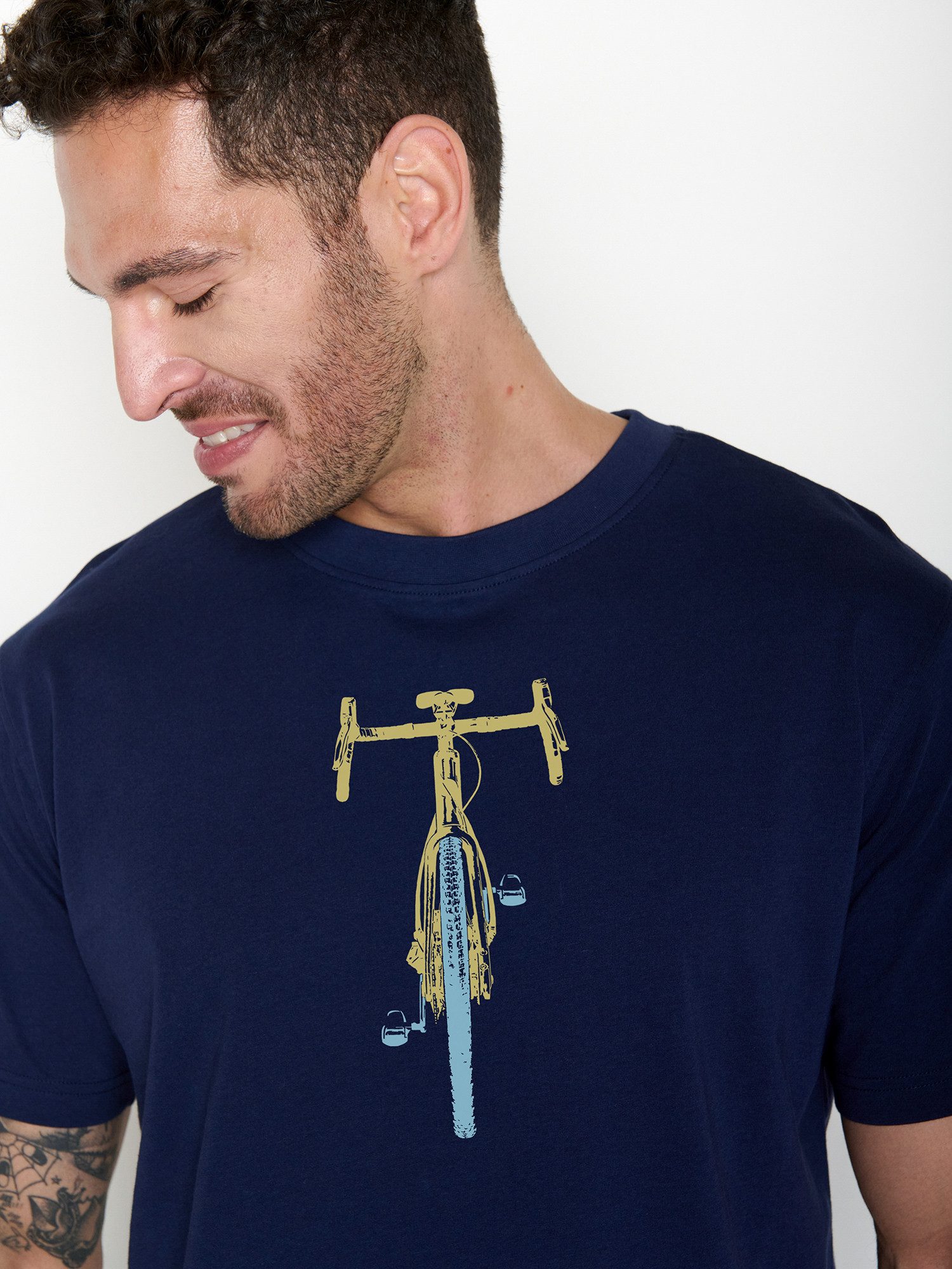 GreenBomb T-Shirt Fusion Bike Front Stamp Motiv Fahrrad (1-tlg., 1) Fusion Fit, weiter und länger geschnitten, Bio-Baumwolle