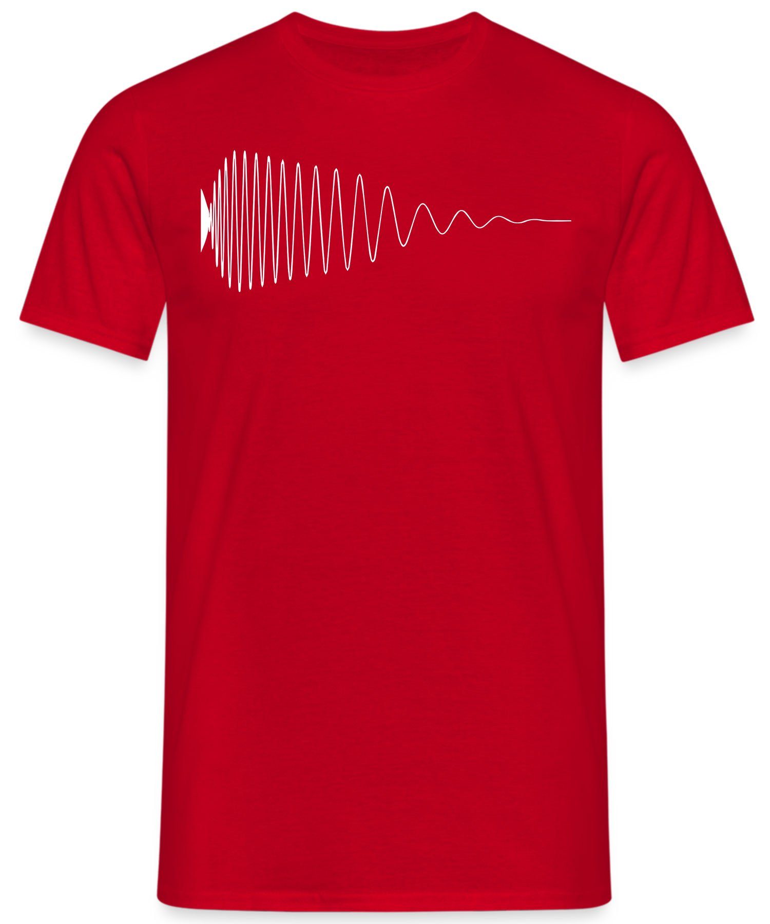 Herren Quattro T-Shirt Audiowave (1-tlg) Kurzarmshirt Formatee Synthesizer - Elektronische Rot Musiker