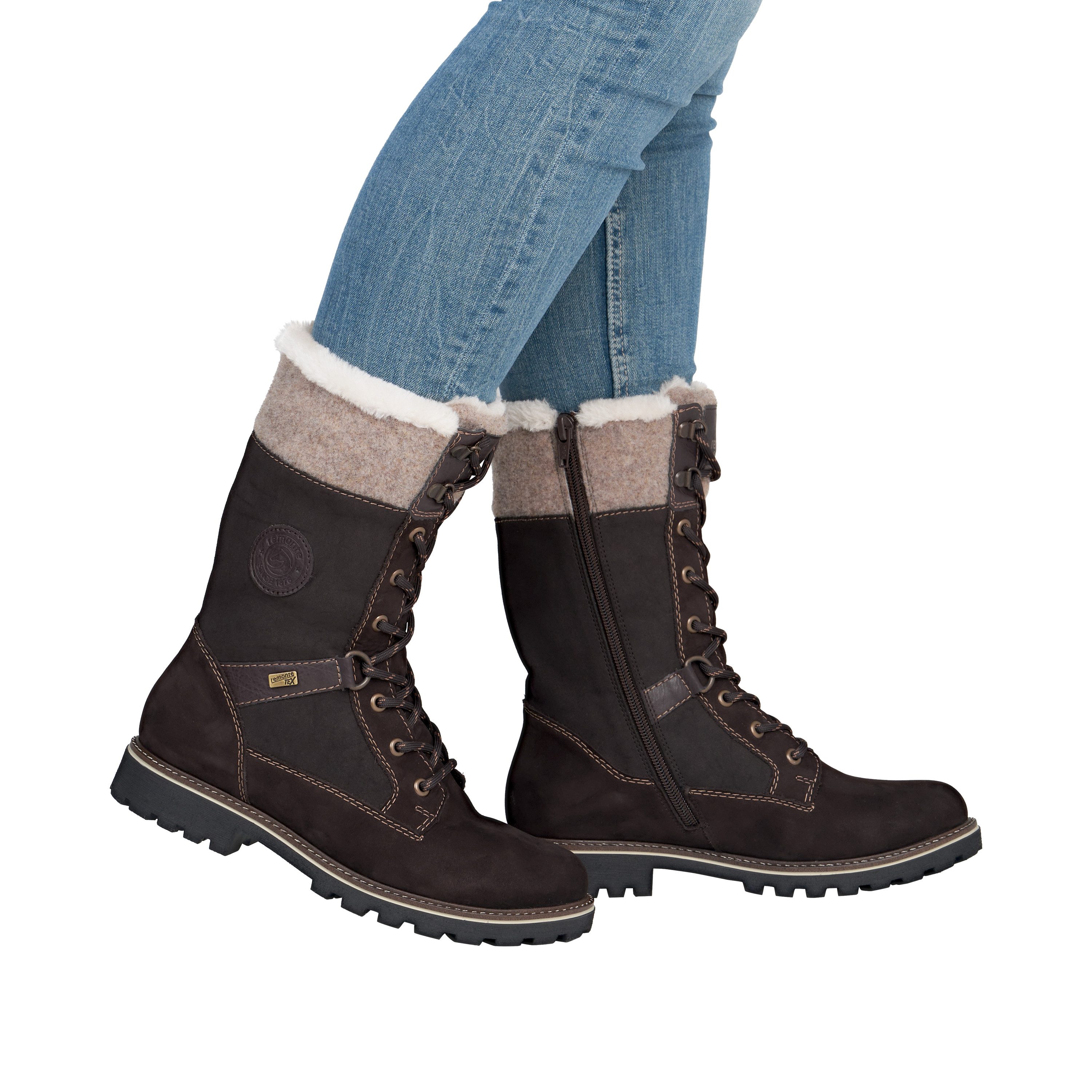 Remonte Winterstiefel Schnürstiefel mit wasserabweisender TEX-Membrane, Lammwollfutter – Bild 3 von 5