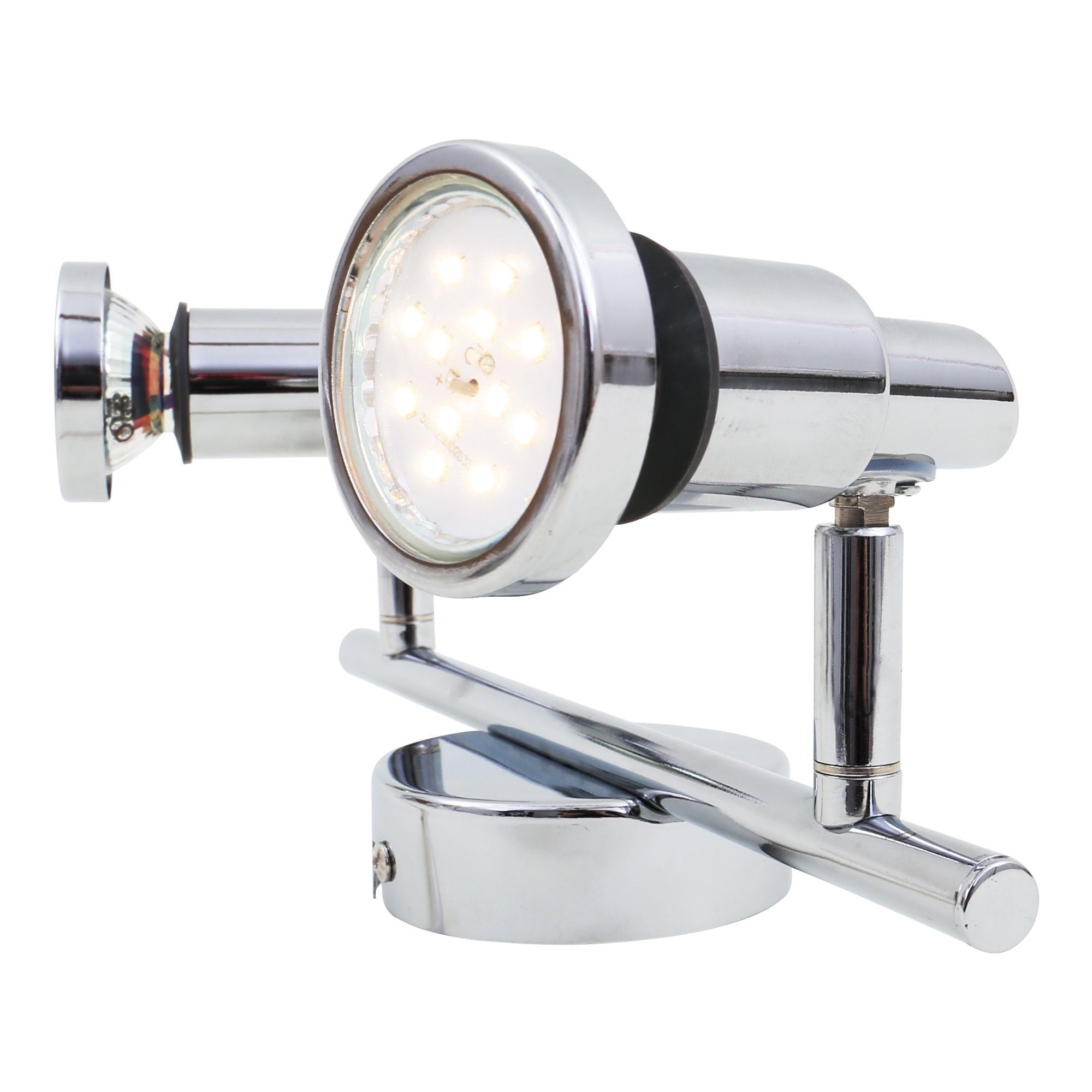 Briloner Leuchten LED Deckenspots 2992-028, wechselbar, Warmweiß, chrom schwenkbar, Badezimmer, 2-flammig, LED IP44, GU10