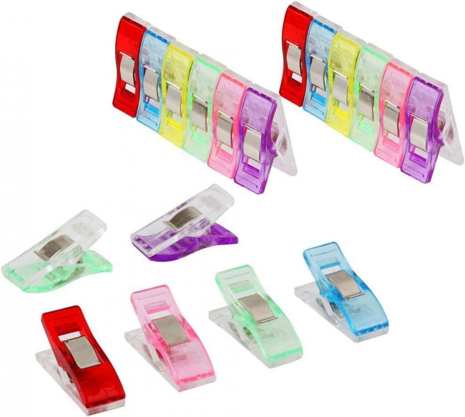 FELIXLEO Stecknadeln Nähklammer-Set in 6 Farben für präzises Nähen, 120 St.