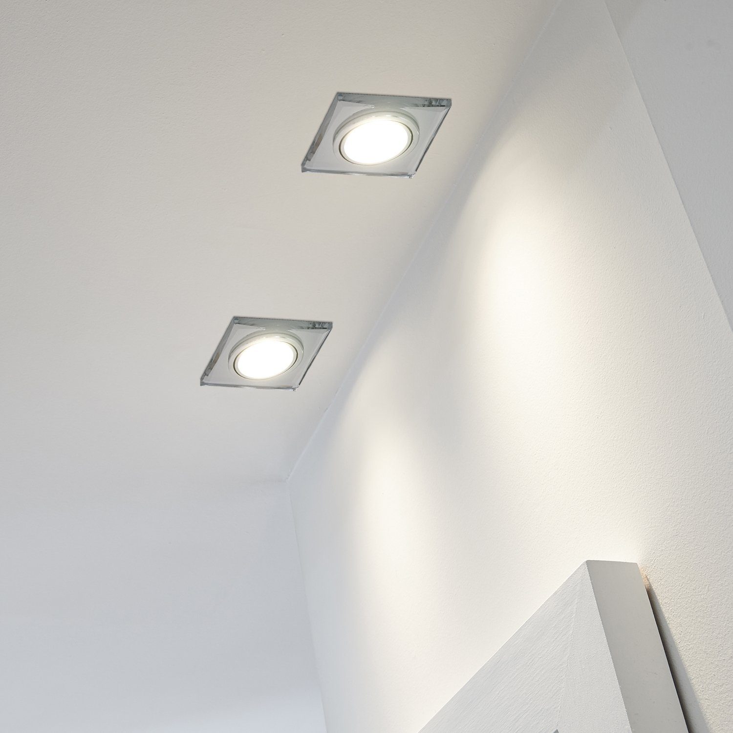 LEDANDO LED Einbaustrahler 3er LED Einbaustrahler Set Weiß mit LED GU10 Markenstrahler von LEDAND | Strahler