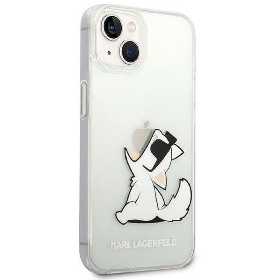 KARL LAGERFELD Handyhülle iPhone 14 Plus Hardcase Katze Choupette transparent 6,7 Zoll, Kantenschutz