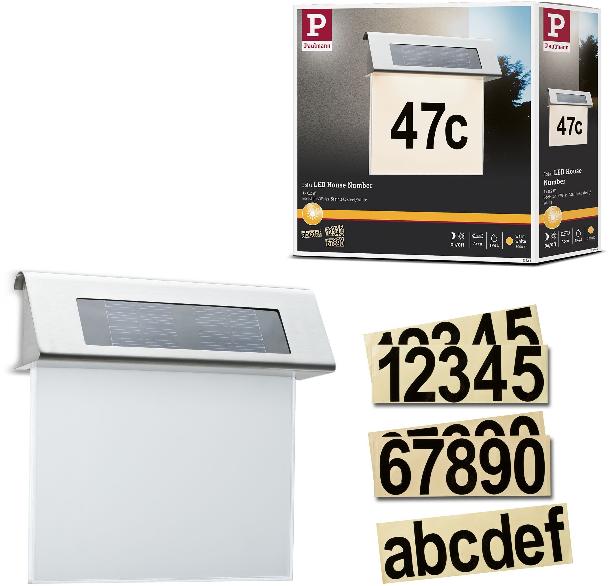 Paulmann Solar Hausnummernleuchte mit LED, IP44 günstig online kaufen