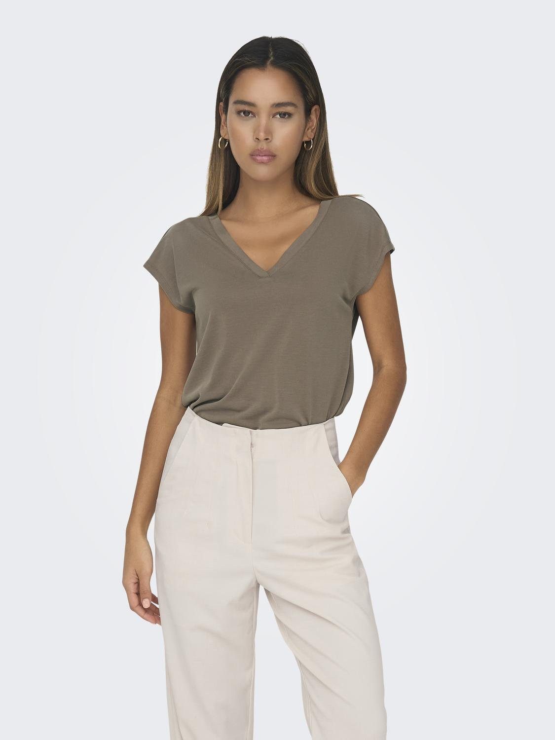 ONLY V-Shirt ONLFREE S/S MODAL V-NEC günstig online kaufen
