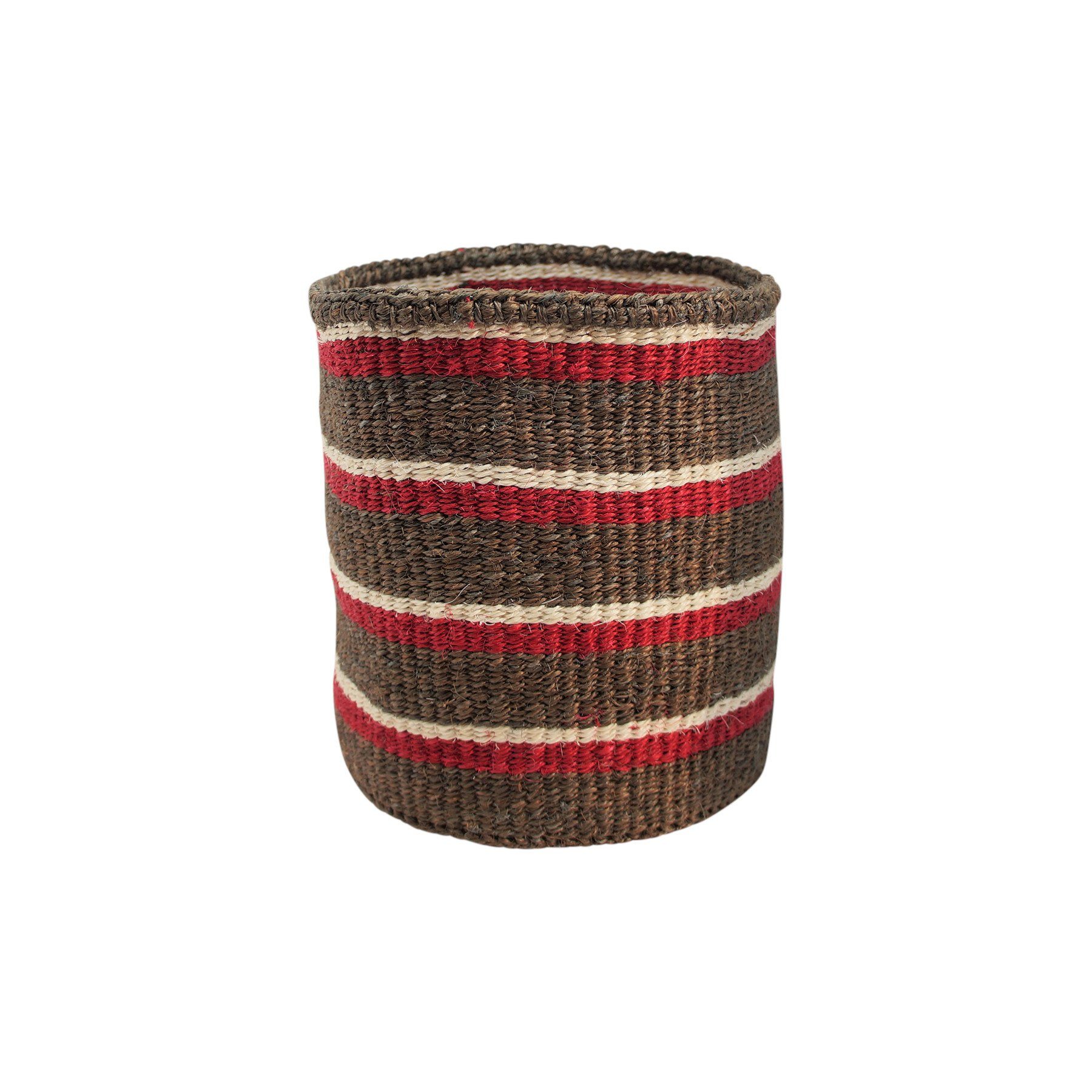 LaLe Living Dekokorb Lamia in Braun-Pink-weiß, Ø19 cm, handgefertigt aus Sisal