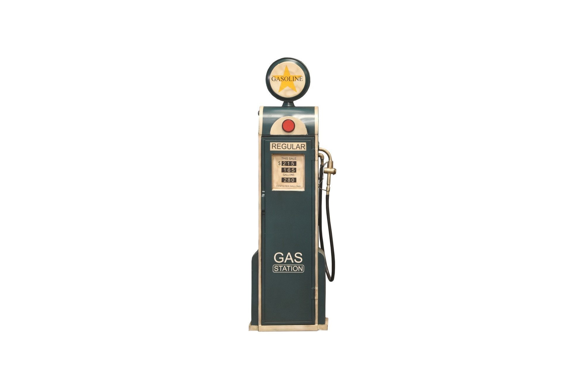 Barschrank ZAPFSÄULE -1, Metall petrol-grün, mit Bareinteilung