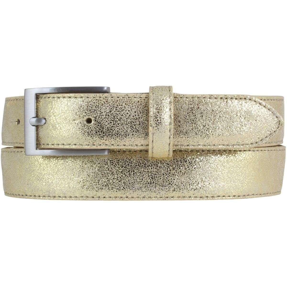 BELTINGER Ledergürtel Gürtel in Metall-Optik 3 cm - Leder-Gürtel Metallic-Look 30mm - Metall (1-St)