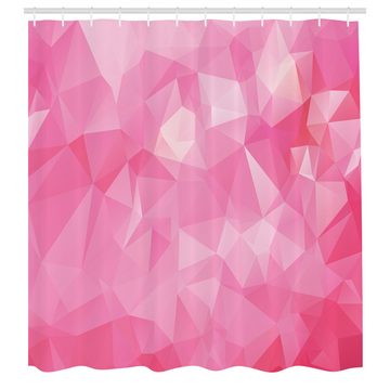 Abakuhaus Duschvorhang Moderner Digitaldruck mit 12 Haken auf Stoff Wasser Resistent Breite 175 cm, Höhe 180 cm, Rosa Abstrakte Polygonal Fractal