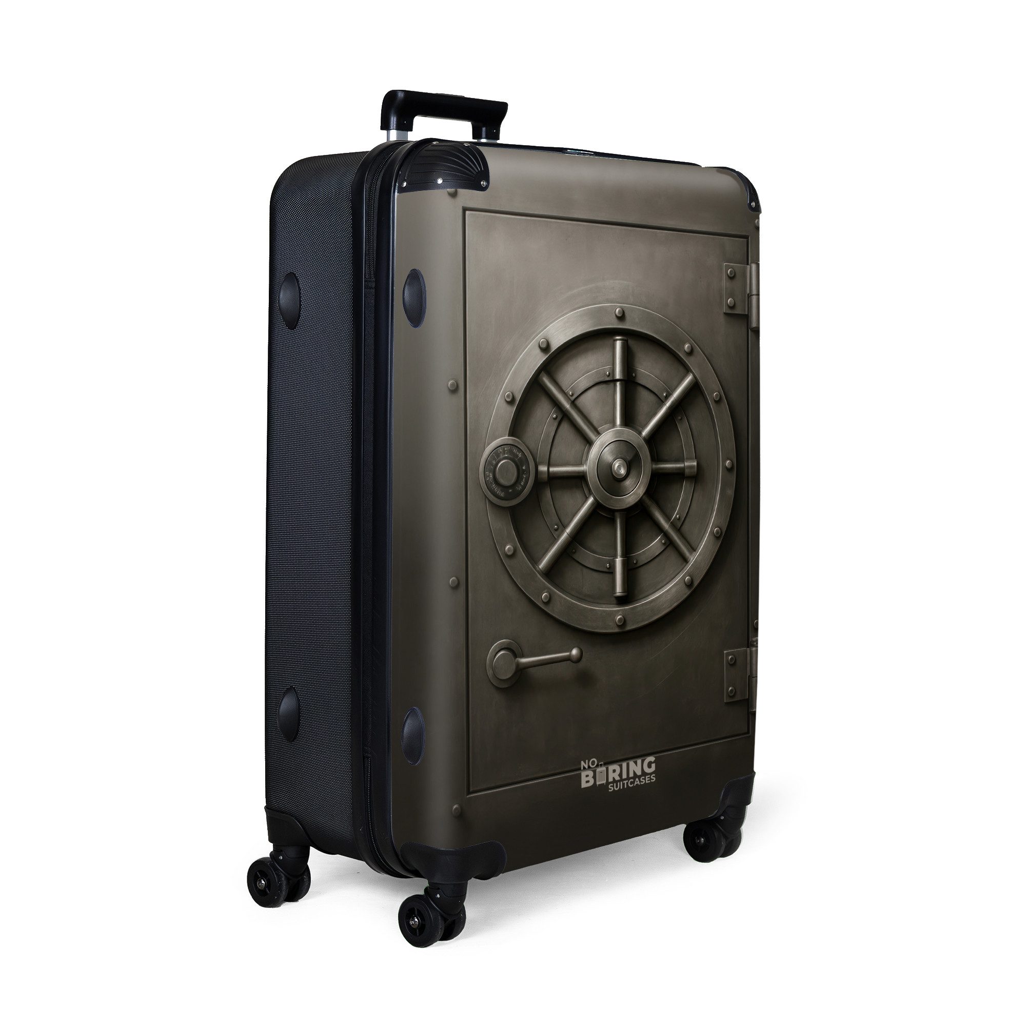 NoBoringSuitcases.com© Hartschalen-Trolley Alte Tresortür mit stählernem günstig online kaufen