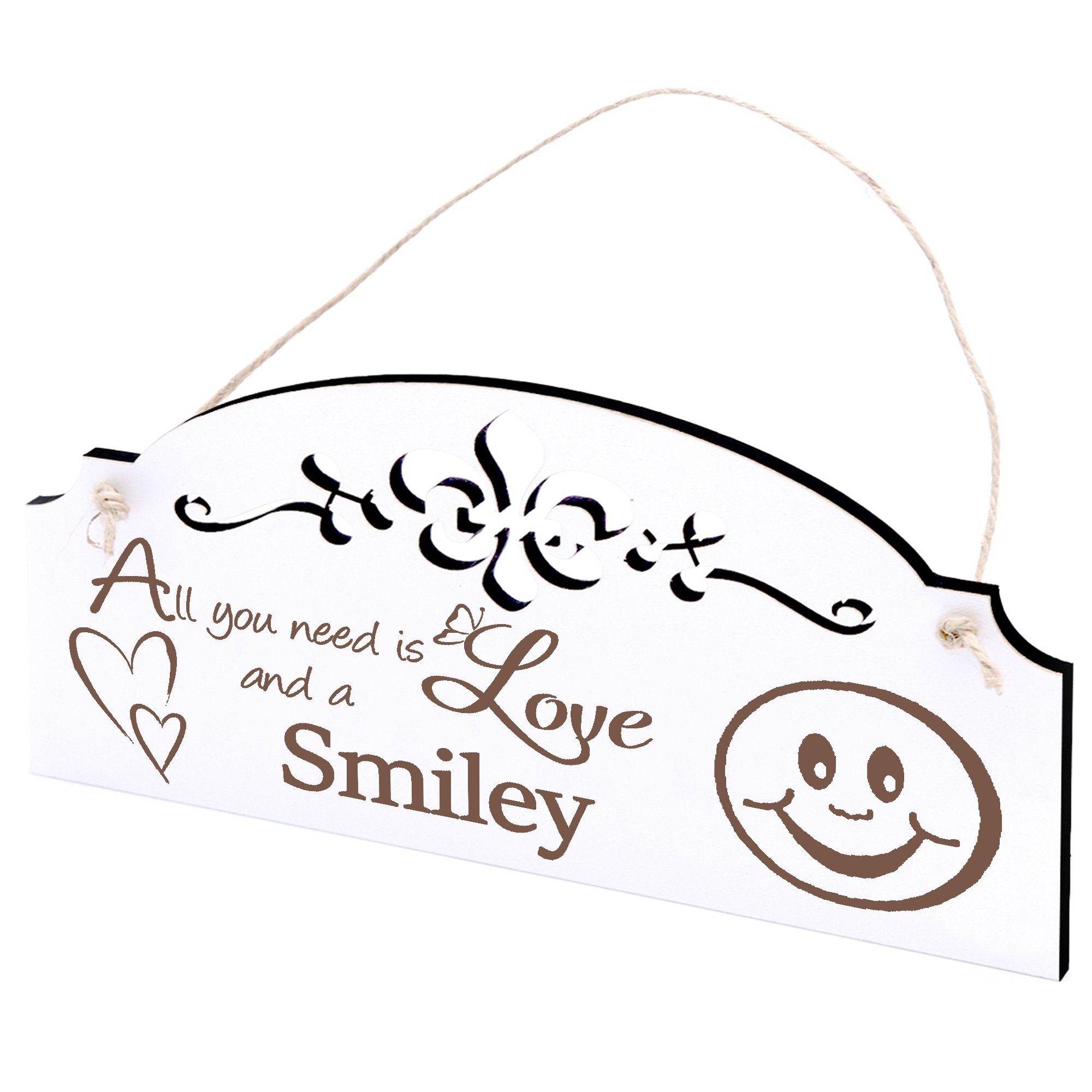 All Deko 20x10cm Love you Hängedekoration Smiley Dekolando need is