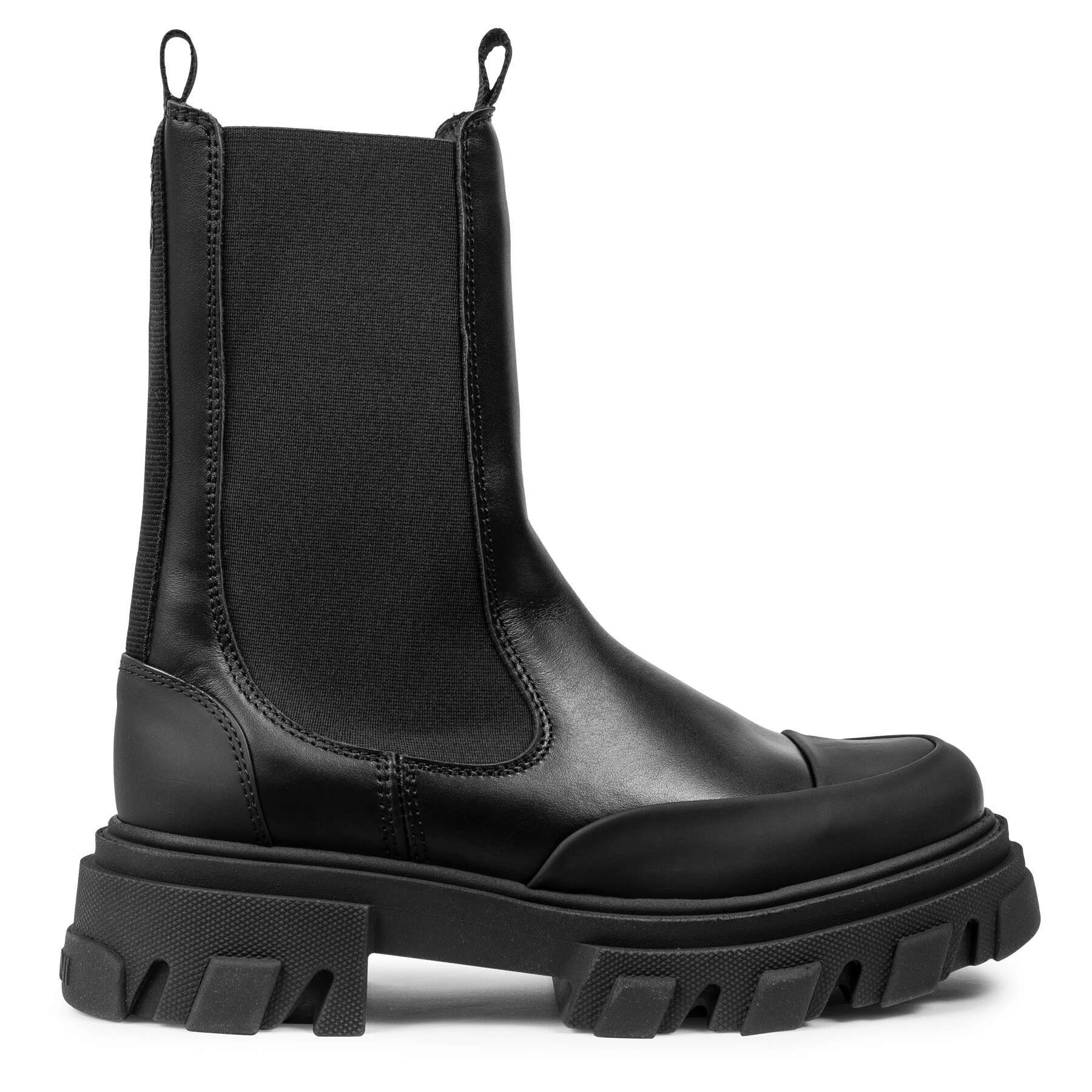 GANNI Chelsea Boots aus Leder Schlupfstiefel