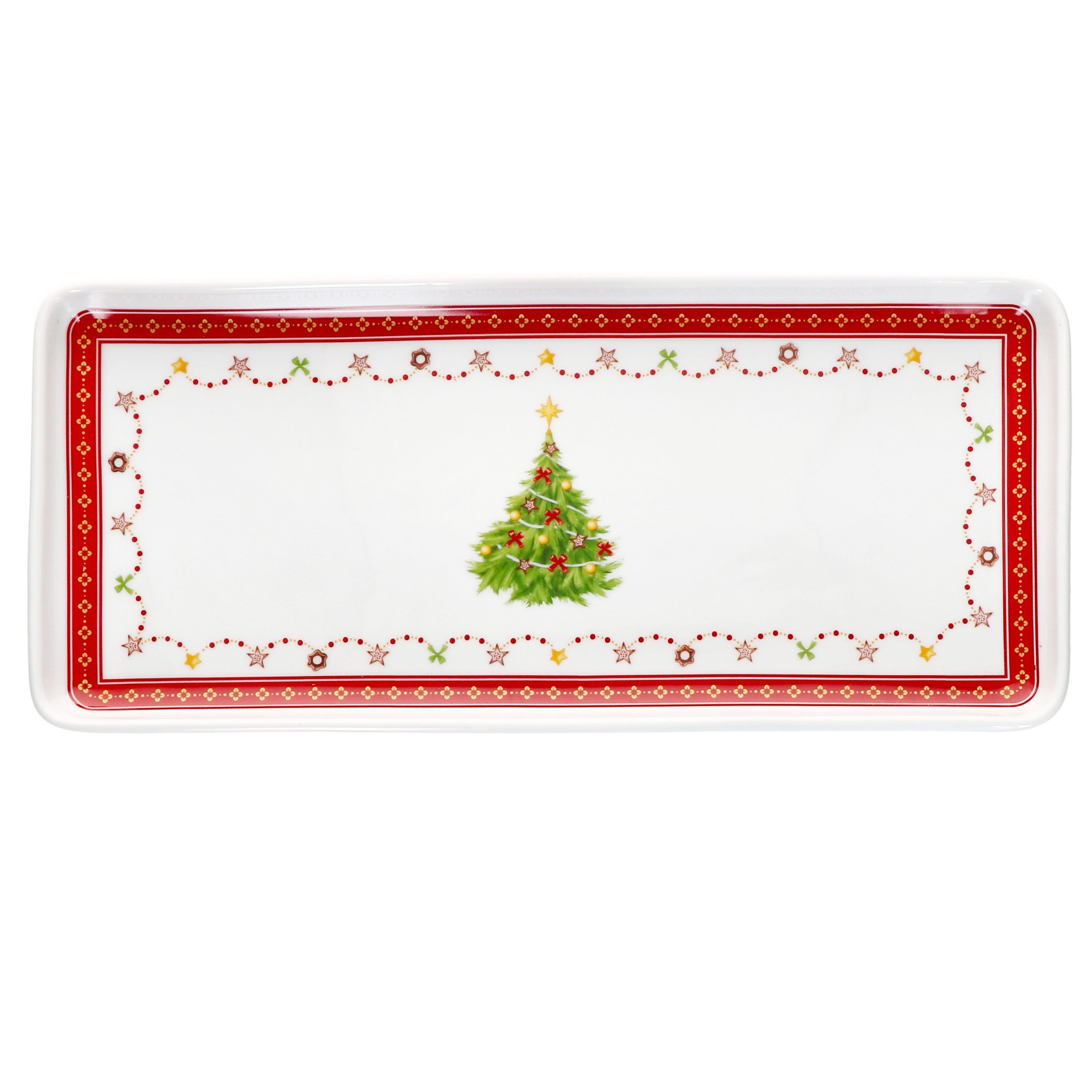 MamboCat Servierplatte 2x Weihnachtstraum Kuchenplatte rechteckig Porzellan Weihnachten, Porzellan – Bild 4 von 5