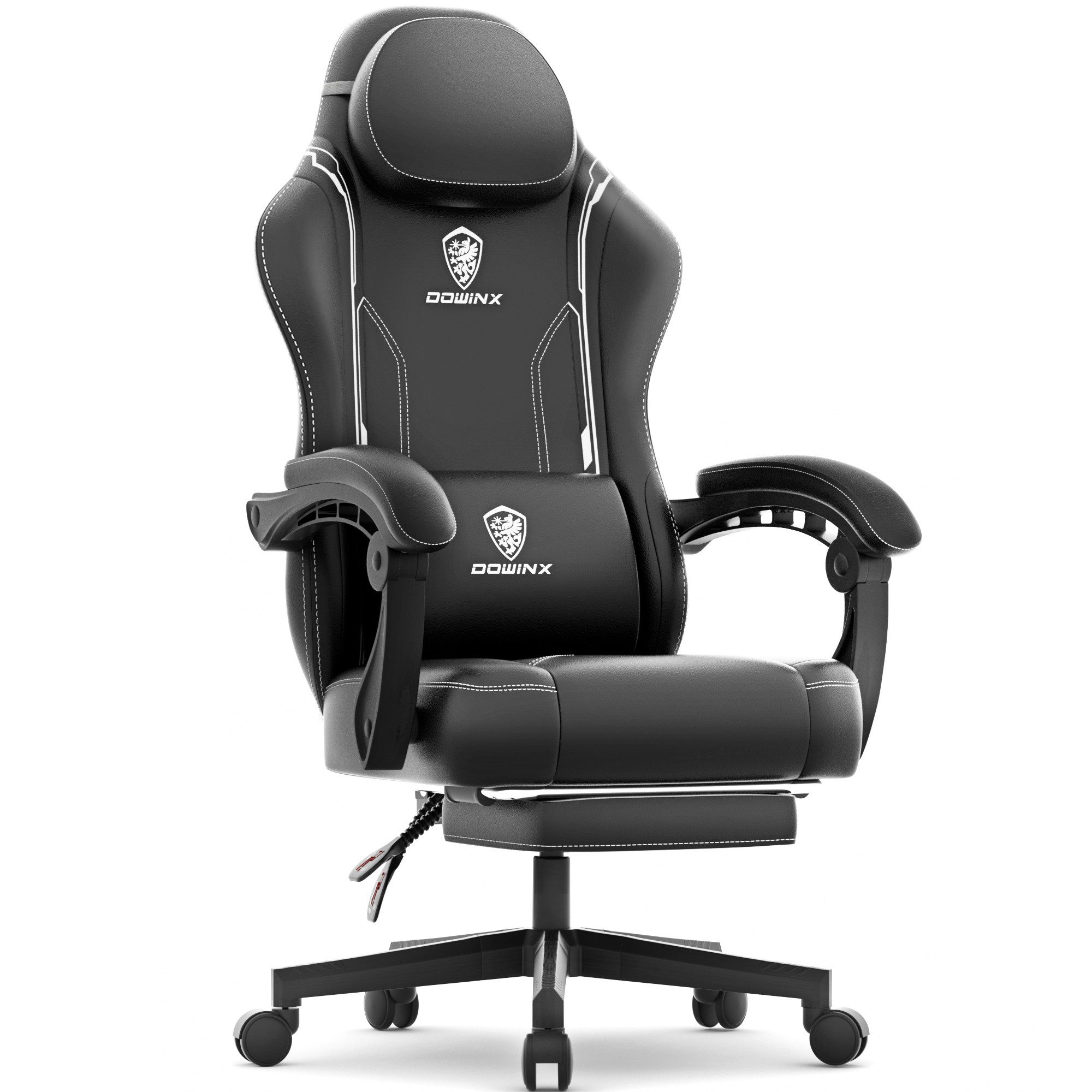 Dowinx Gaming-Stuhl Ergonomischer Gaming Sessel, Racing Gamer Stuhl mit Lendenwirbelstütze, PC-Stuhl Verbreiterte Rückenlehne