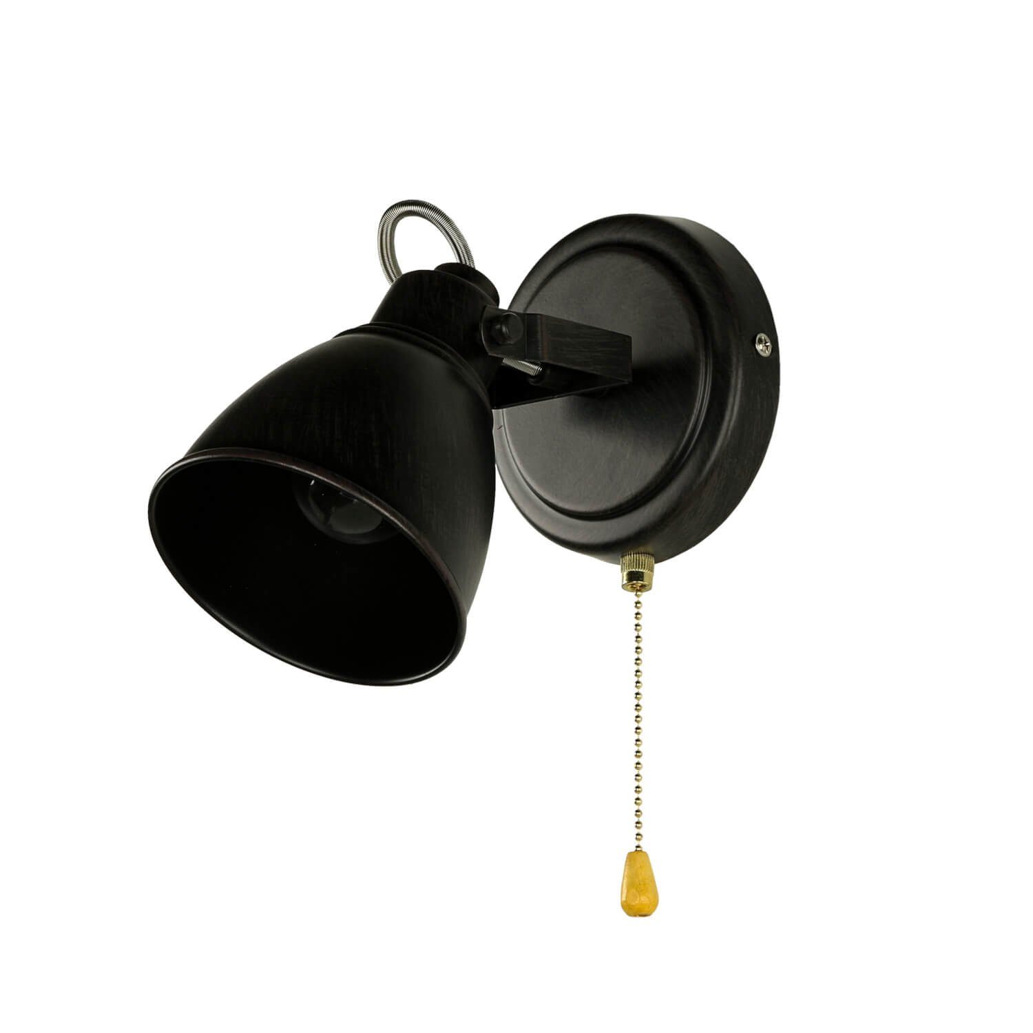 Schalter verstellbar Schwarz Wandstrahler E14 Loft Metall Leuchtmittel, Licht-Erlebnisse ohne Spot Wandlampe NABOR, mit