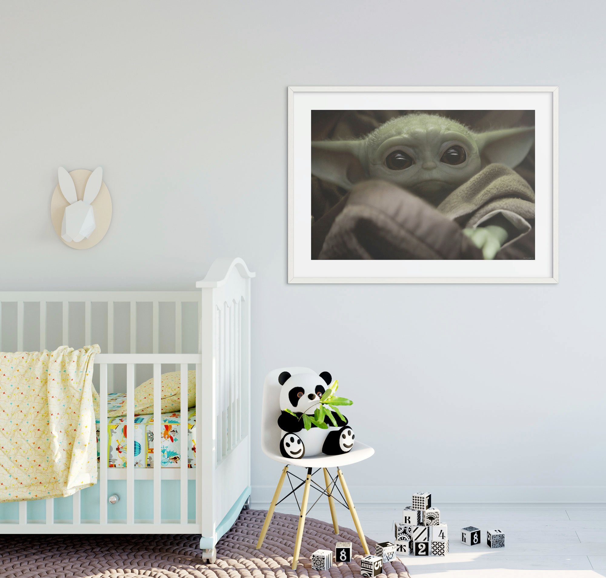 Komar Bild Mandalorian The Child Cute Face, Disney, Star Wars (1 St), Wandbild zur Dekoration im Kinderzimmer - ohne Rahmen