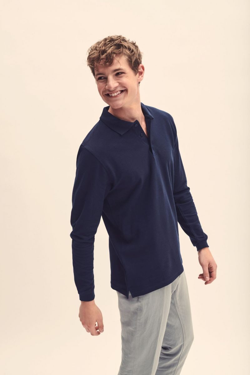 Fruit of the Loom Langarm-Poloshirt Herren Premium Long Sleeve Poloshirt günstig online kaufen