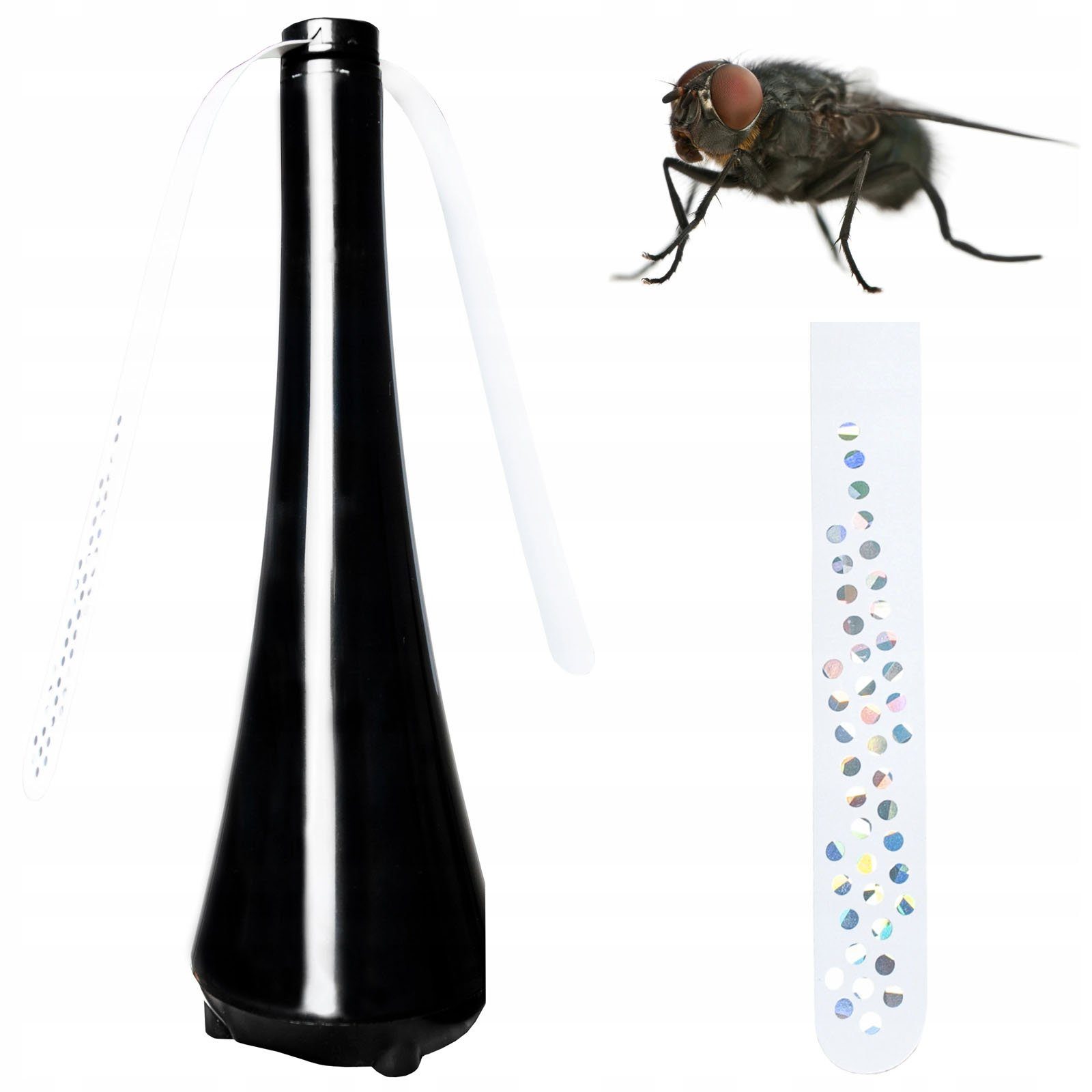 Insektenschutz Fliegenabwehr Reflektor-Streifen HAC24 Mückenschutz, Ventilator Batteriebetrieben, Mit Wespenabwehr Fliegenwedler Fliegenvertreiber Fliegenwedler
