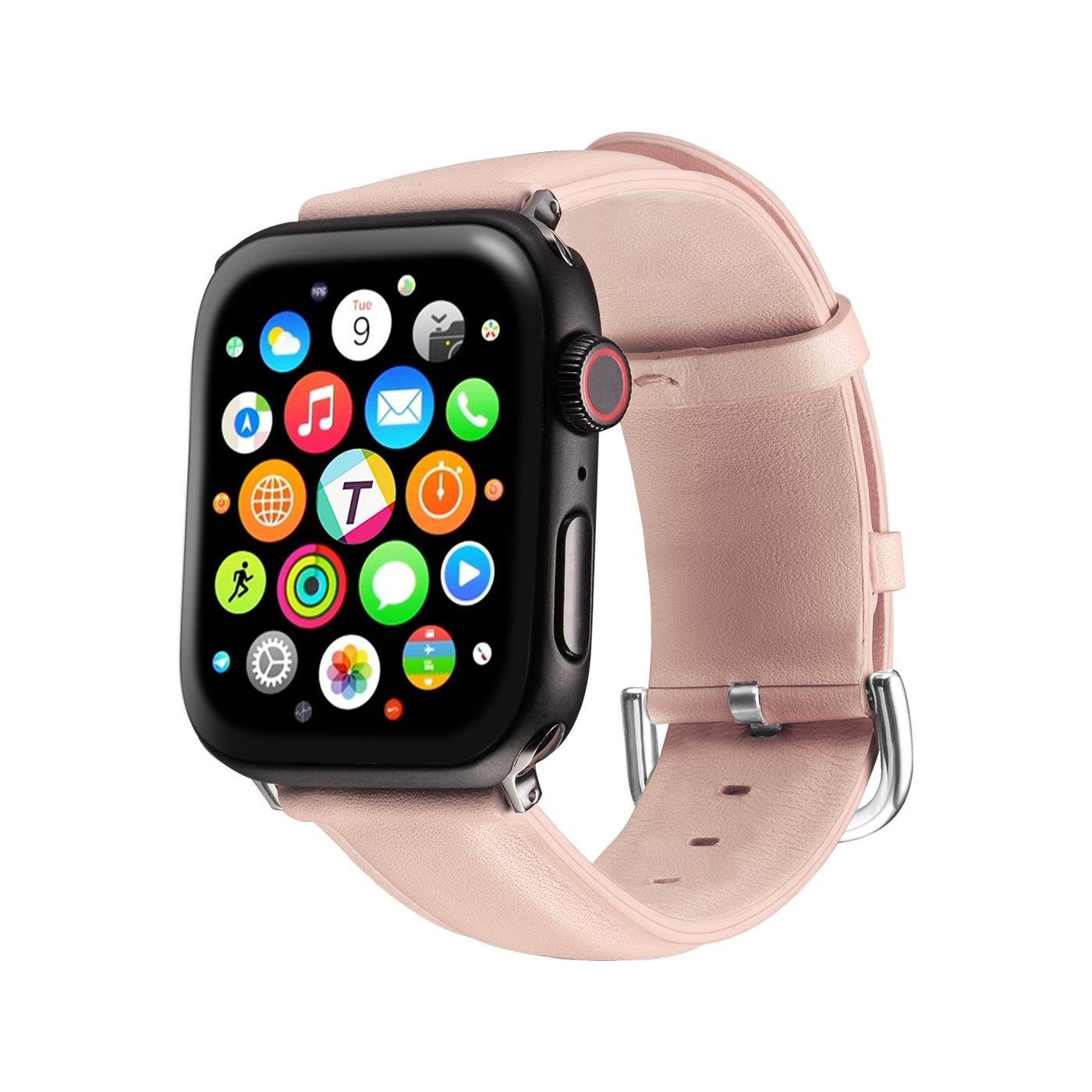 CoolGadget Smartwatch-Armband Fitnessarmband aus echtem Leder, für Apple Watch 1 / 2 / 3 / 4 / 5 / 6 / 7 / 8 / 9 / SE 38 40 41 mm