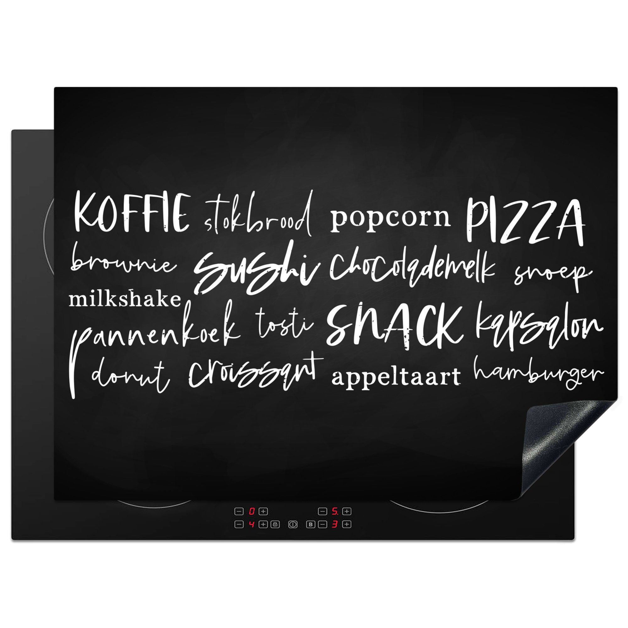 MuchoWow Herd-Abdeckplatte Küche - Essen - Zitate, Vinyl, (1 tlg), Ceranfeldabdeckung Küche, Herdabdeckplatte Einteilig, 70x52 cm