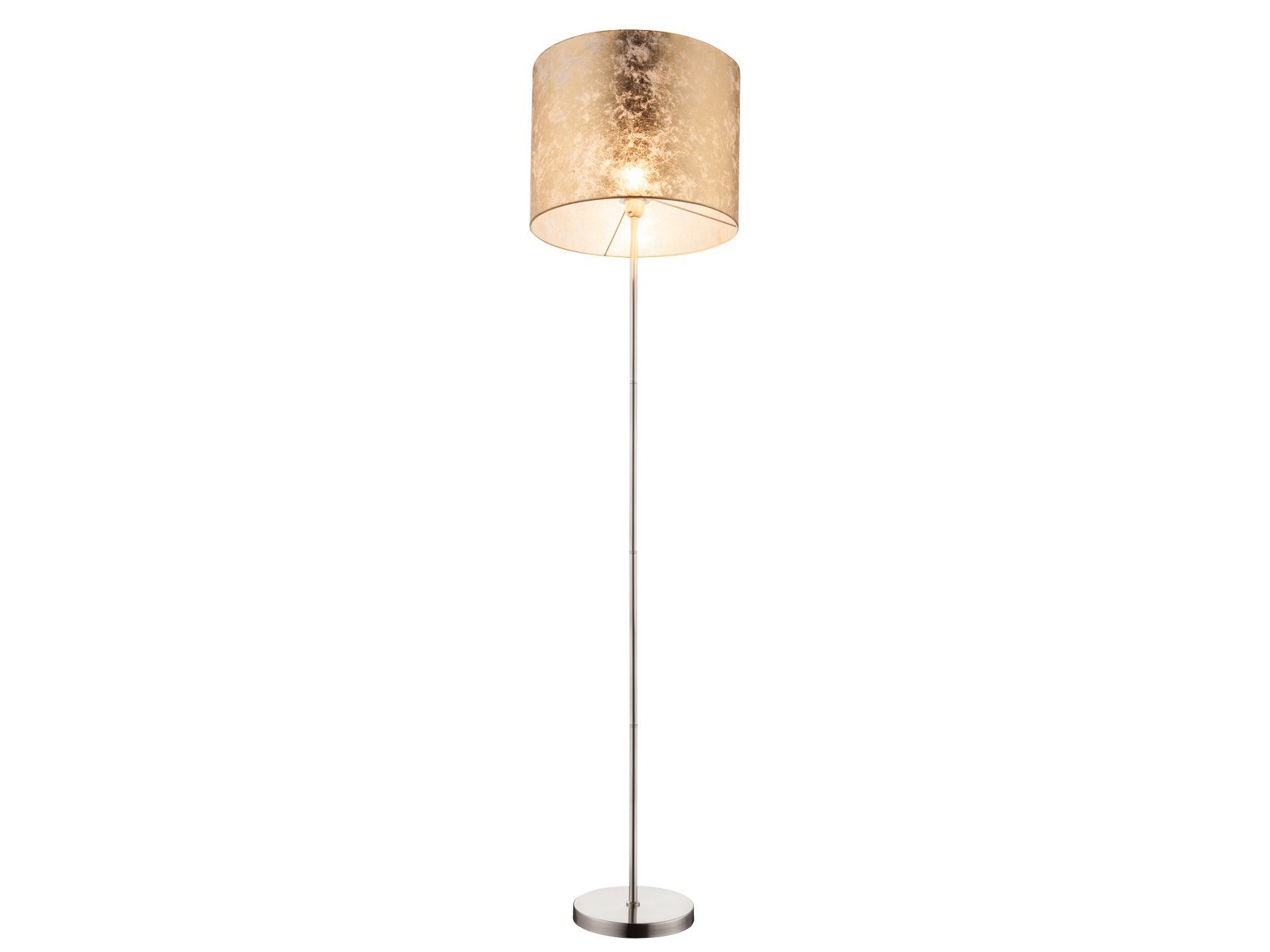dimmbar, Designer-lampen meineWunschleuchte Lampenschirm Stehlampe, 160cm ist Golden warmweiß, wechselbar, moderne über LED Leuchte H LED den ausgefallene Stoff Fußschalter