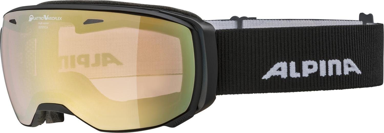 Sports Gold Alpina Black - Mirror Skibrille ESTETICA Matt QV