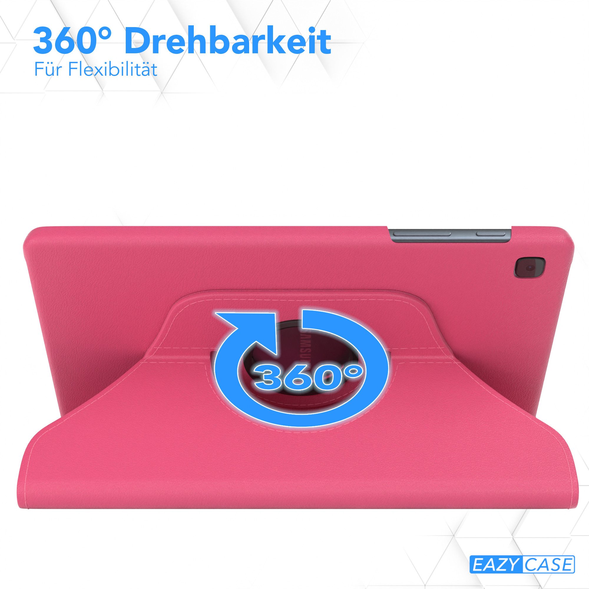 EAZY CASE Tablet-Hülle Rotation Case für Samsung Galaxy Tab A7 Lite 8,7 Zoll, Klapphülle zum Aufstellen Rundum Hülle Book Tablet Slim Klappcase Pink