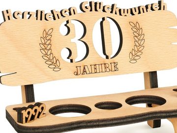 Brynnberg Schnapsglas Schnapsbank mit Jahreszahl Gravur - Geschenk zum 30. Hochzeitstag, Deutsch 30 Holz