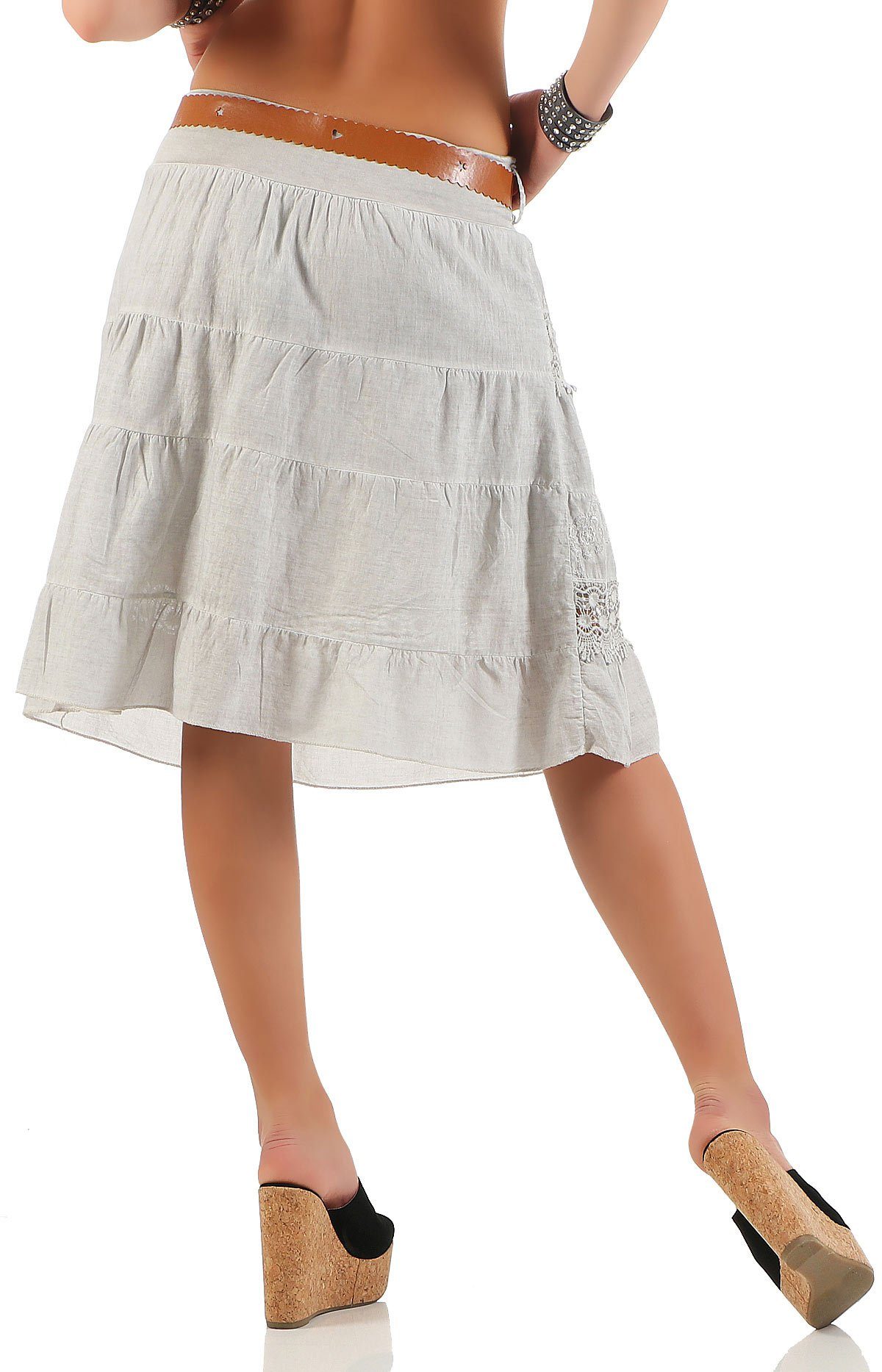 malito more than fashion Sommerrock malito Damen Rock mit Blumen Strickmust günstig online kaufen