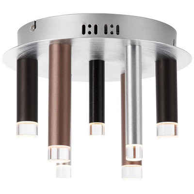 Brilliant Leuchten LED Deckenleuchte Cembalo, LED fest integriert, Warmweiß, Ø 30 cm, dimmbar, 2900 lm, warmweiß, Metall, alu/schwarz/braun/kaffee