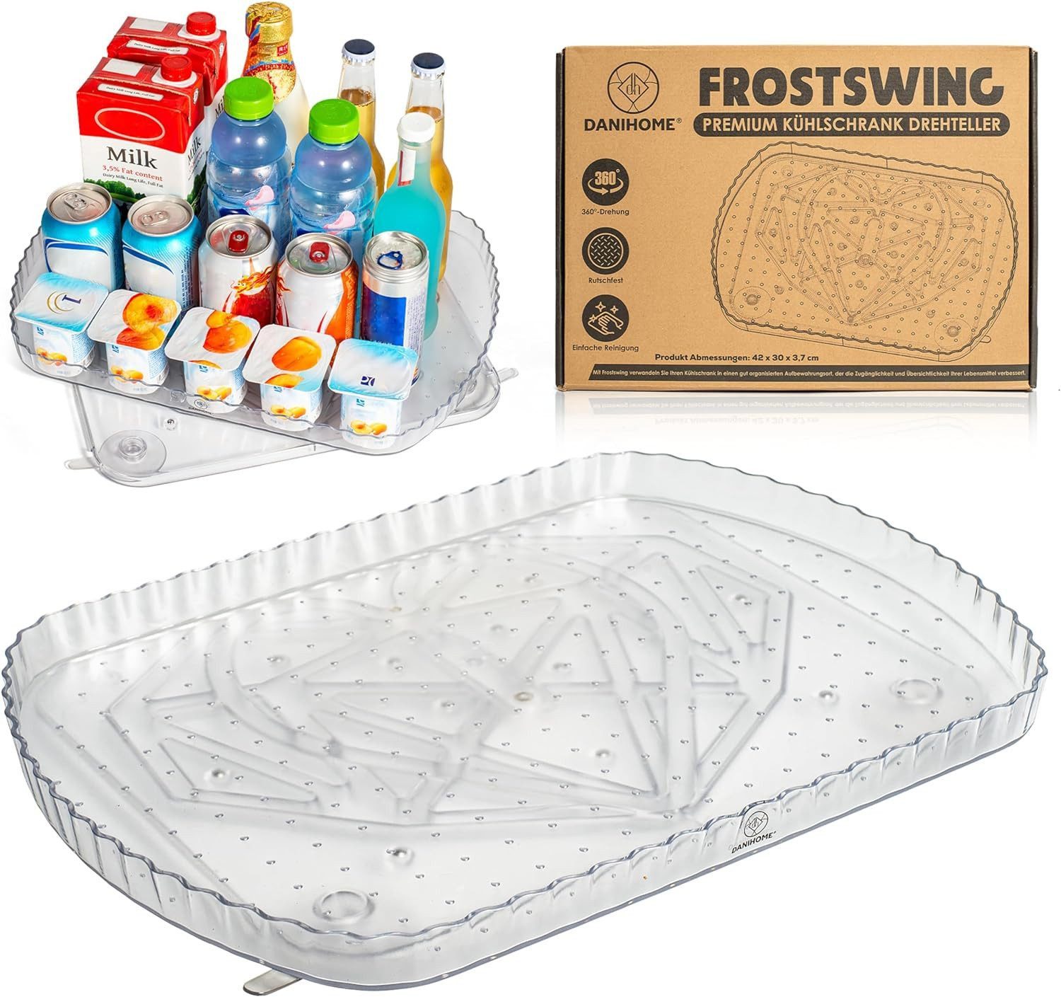 DANIHOME Gewürzregal Frostswing – 360° Kühlschrank-Drehtablett günstig online kaufen