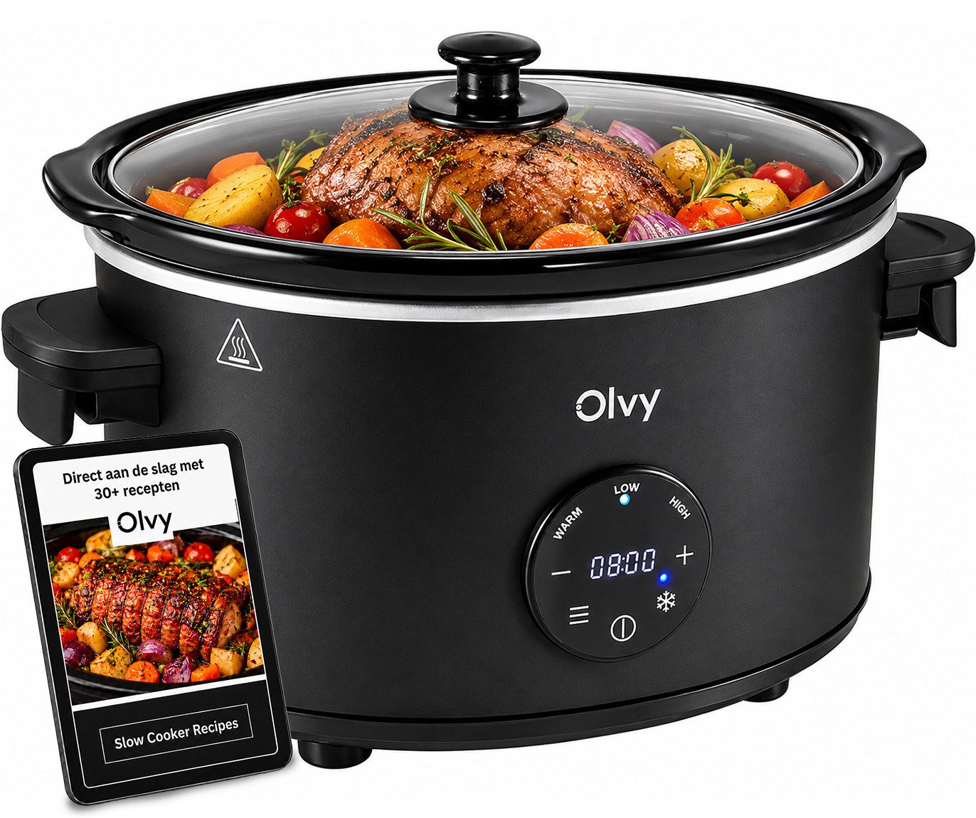 Olvy Dampfgarer Olvy Digitaler Slow Cooker mit Timer – 6 Liter