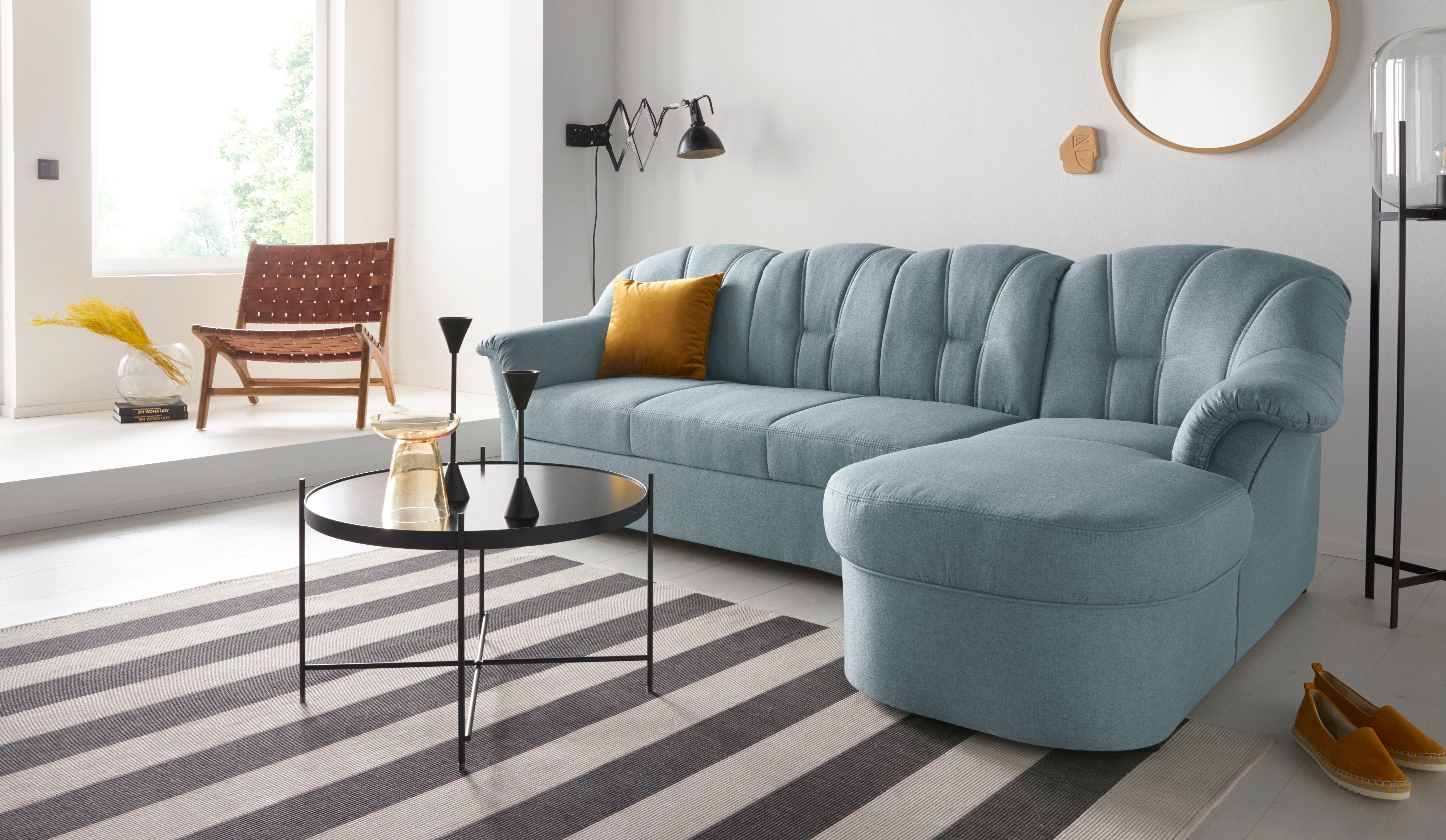 DOMO collection Ecksofa Papenburg, zeitlose Rückensteppung, günstig online kaufen