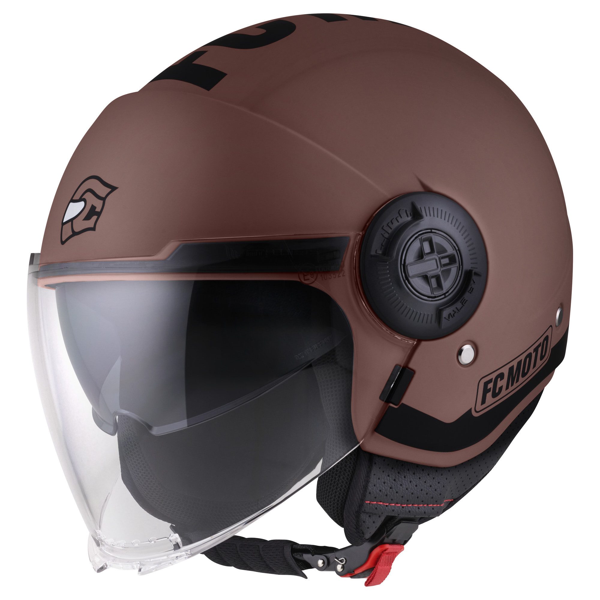 FC-Moto Motorradhelm Ralgo Jethelm, Herausnehmbares Innenfutter,integriertes Sonnenvisier